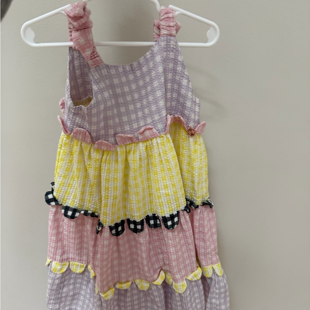 Charming Kids' Casual Dress - Pink, Yellow, and Purple